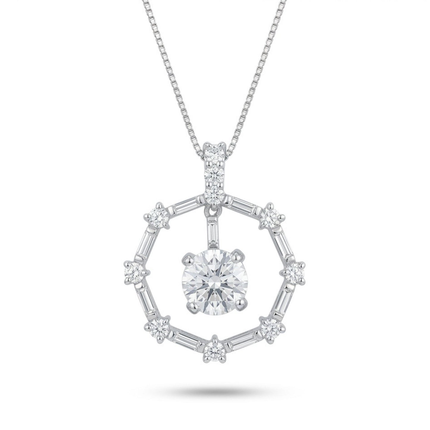 Platinum 0.80ct Round Yellow Diamond 0.40cttw White Diamonds Necklace