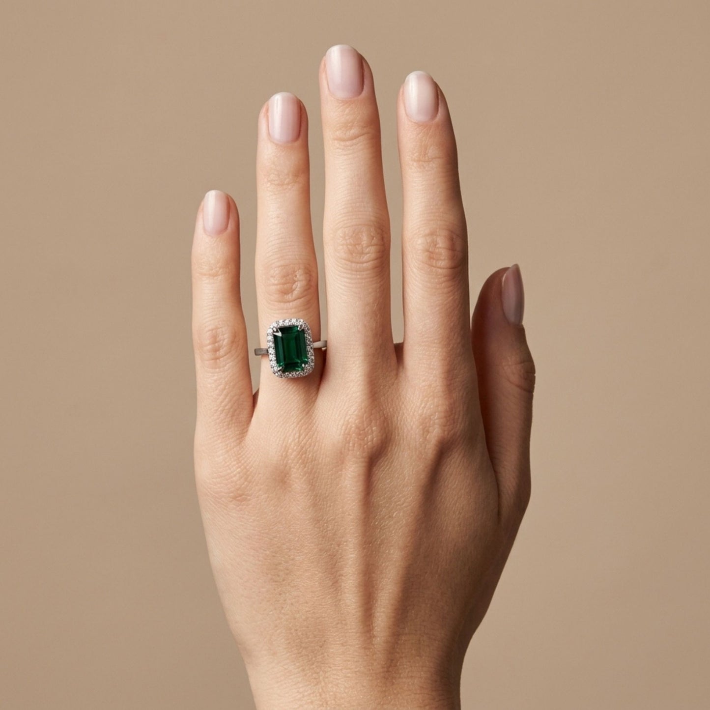 14K 5.45ct Emerald Cut Indicolite 0.5cttw White Diamonds Ring