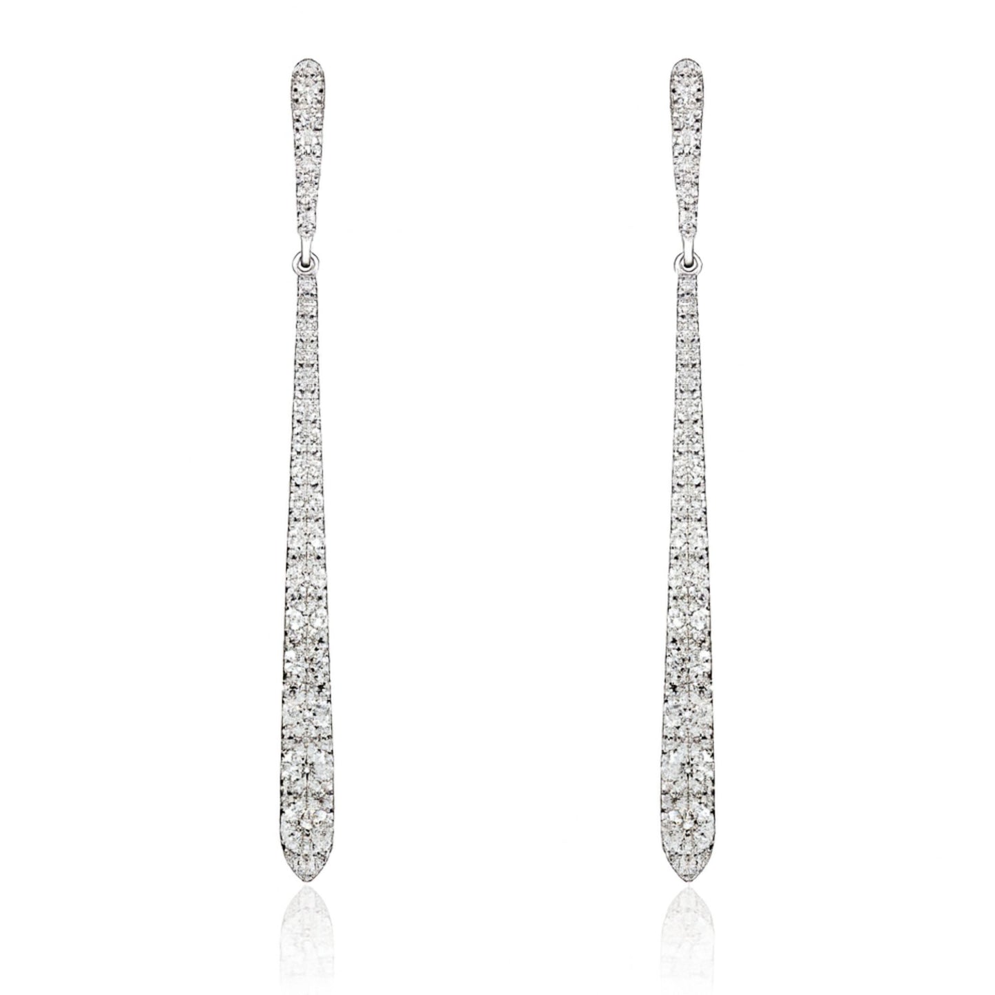 14K 1.00cttw Round VS White Diamond Stiletto Drop Earrings