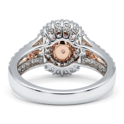14K 1.45ct Oval Pink Diaspore 1.26cttw Pink & White Diamonds Ring