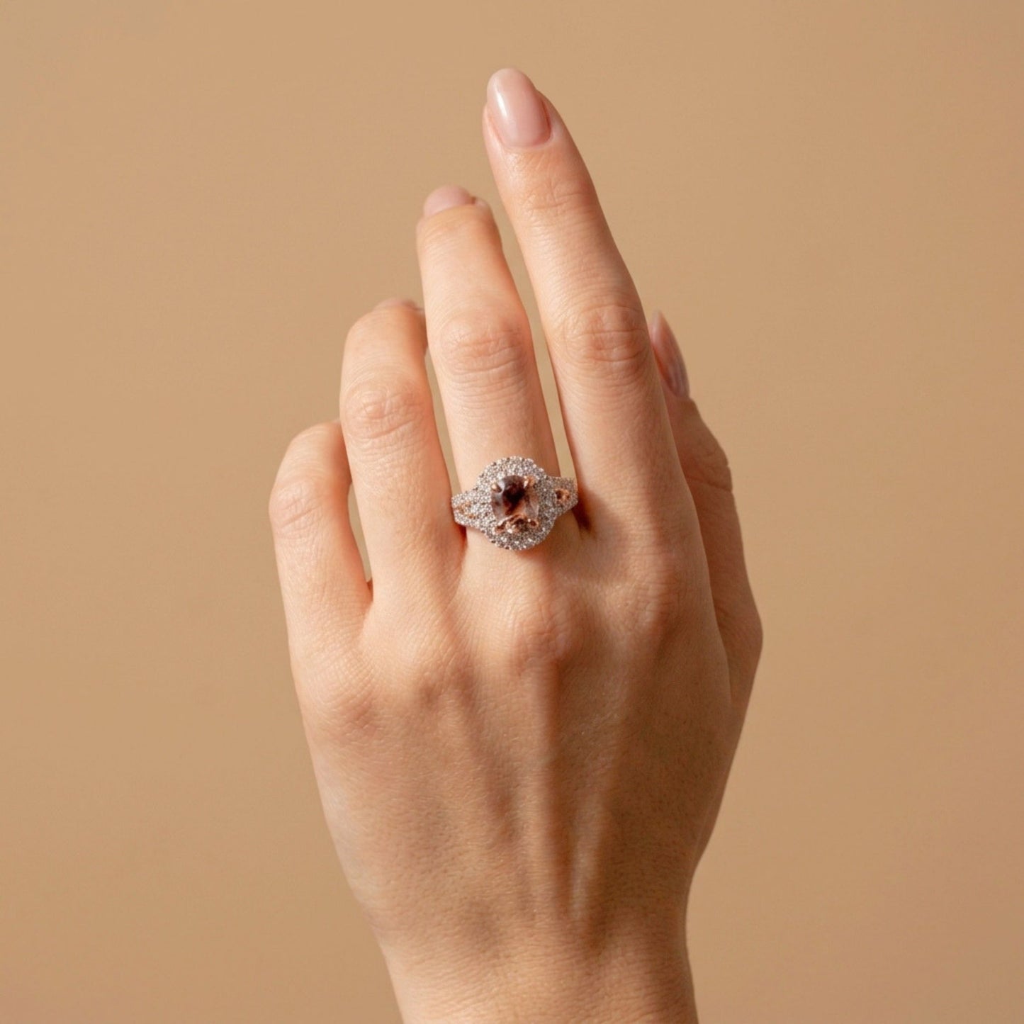 14K 1.45ct Oval Pink Diaspore 1.26cttw Pink & White Diamonds Ring