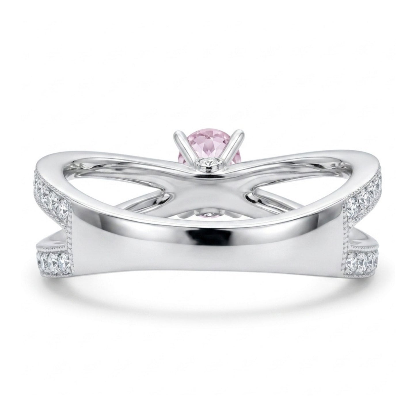 14K 0.84ct Oval Pink Imperial Topaz 0.41cttw White Diamonds Ring