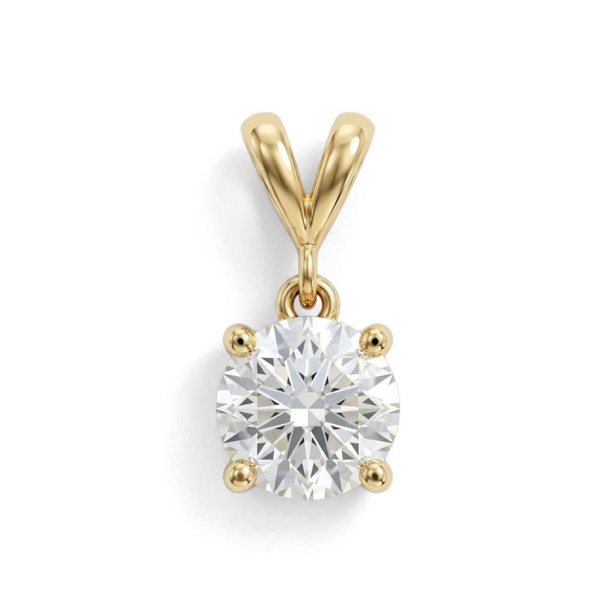 14K 0.80ct Round VS White Diamond Solitaire Pendant