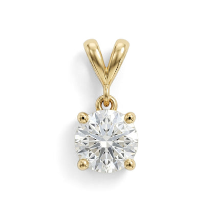 14K 0.80ct Round VS White Diamond Solitaire Pendant