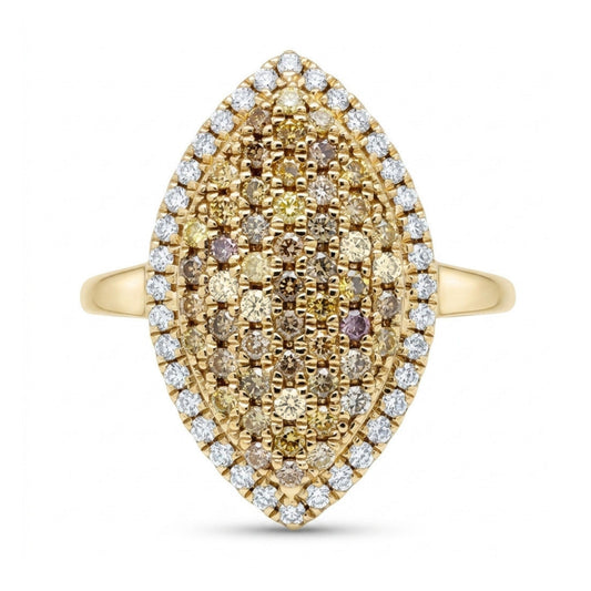 14K 0.41cttw Round Multi-Color Diamond Ring