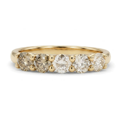 14K 0.79cttw Round Multi-Color Diamond Band Ring
