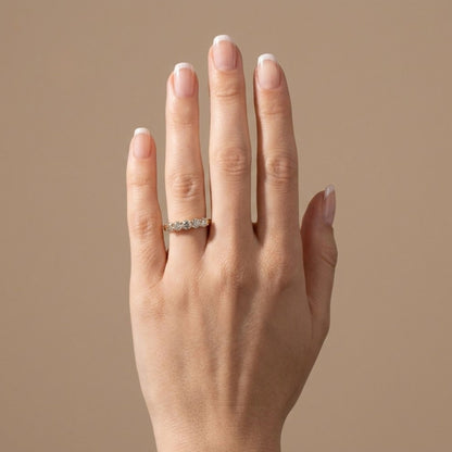 14K 0.79cttw Round Multi-Color Diamond Band Ring