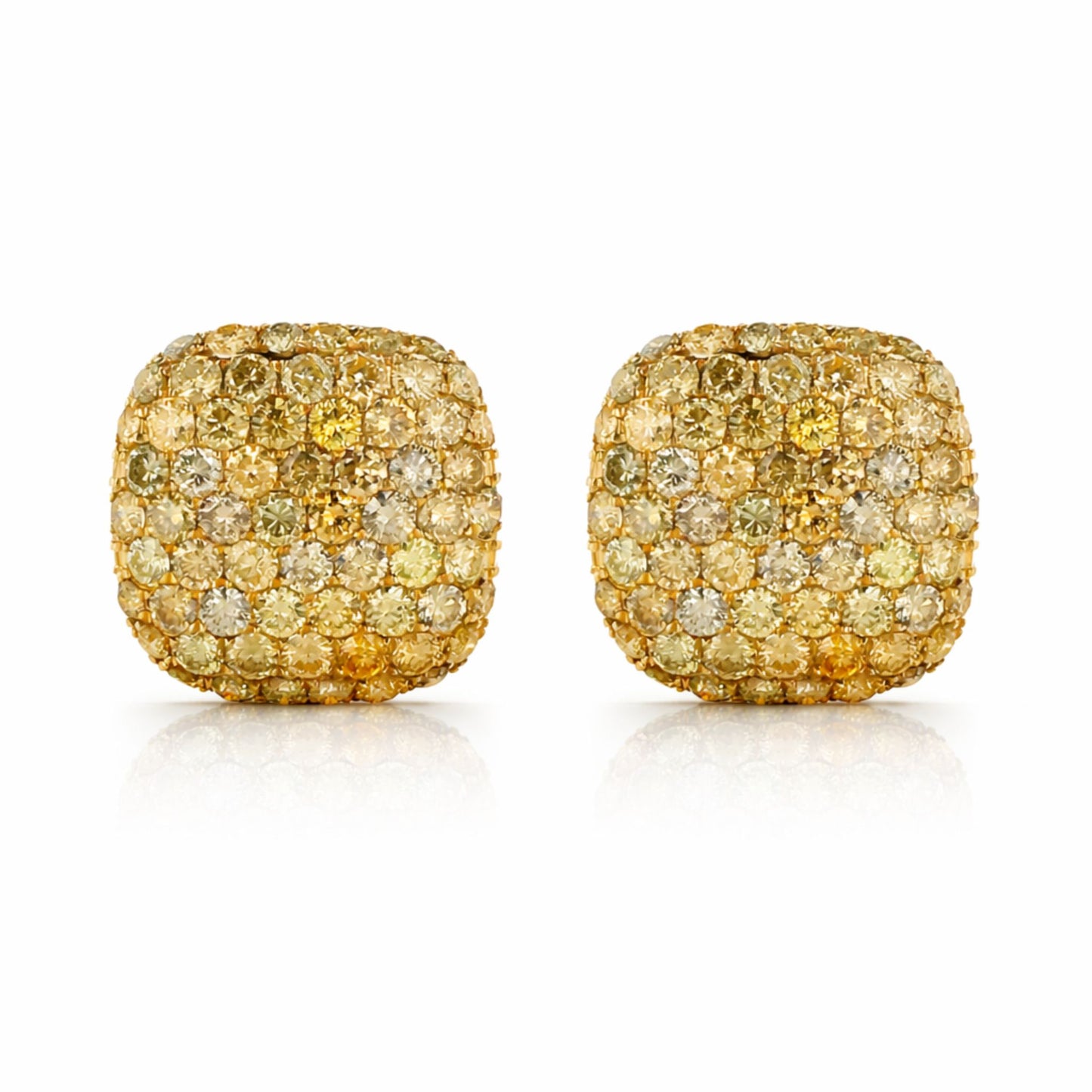 14K 4.24cttw Round Multi-Color Diamond Stud Earrings