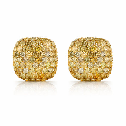 14K 4.24cttw Round Multi-Color Diamond Stud Earrings