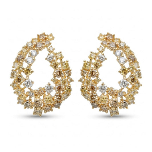 14K 2.74cttw Round Multi-Color Diamond Earrings