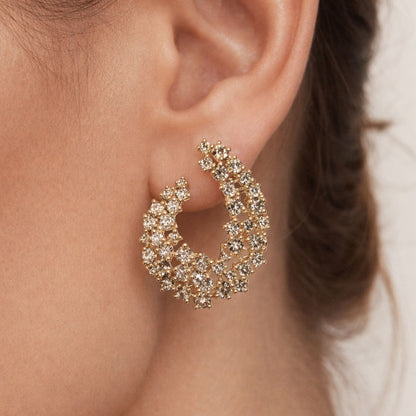 14K 2.74cttw Round Multi-Color Diamond Earrings