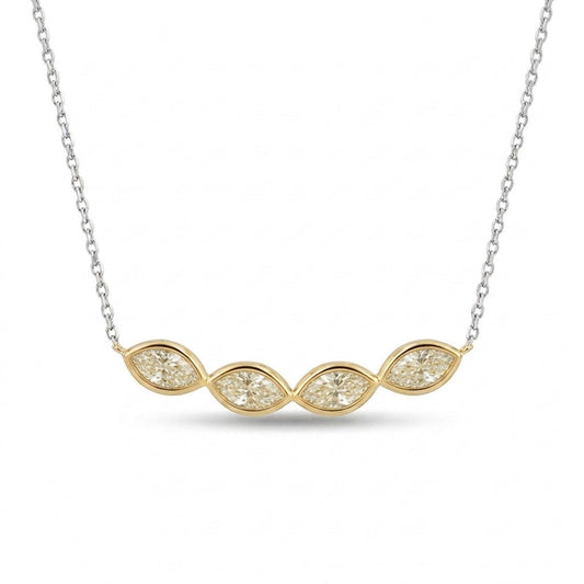 14K 1.03cttw Marquise VS Yellow Diamond Necklace
