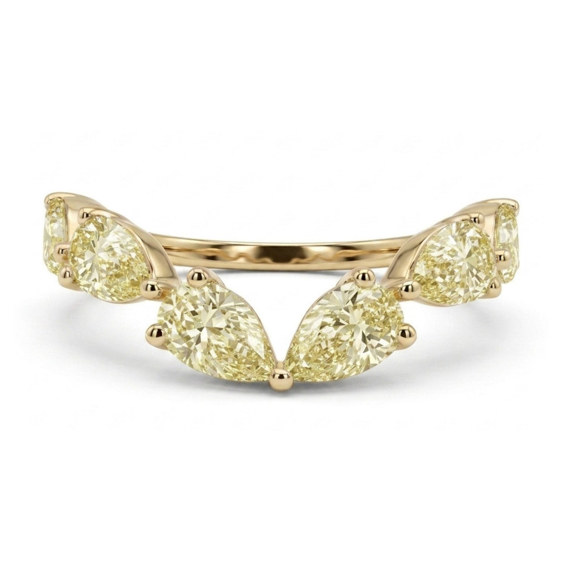 14K yellow gold pear shape VS yellow diamond wonder ring