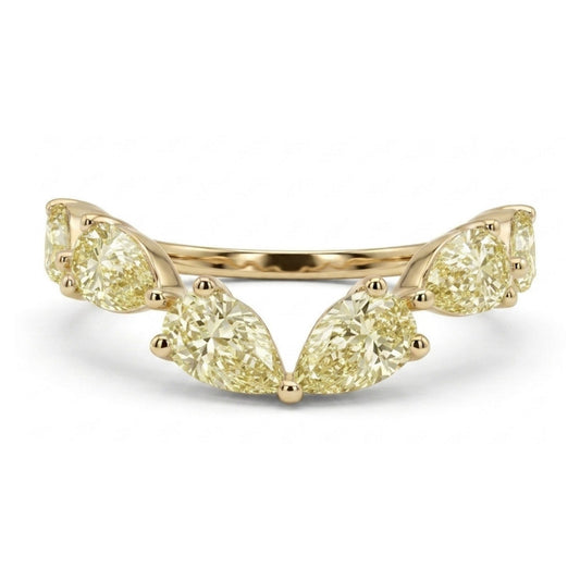 14K 1.92cttw Pear Shape VS Yellow Diamond Wonder Ring