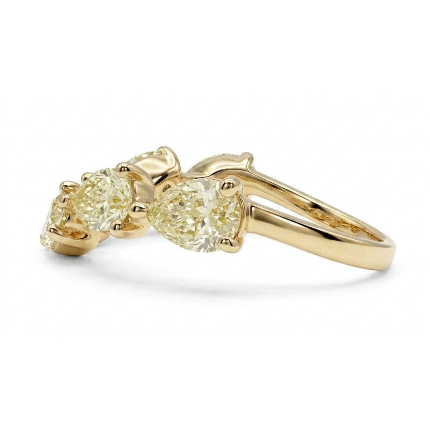 14K yellow gold 1.92cttw pear shape VS yellow diamond wonder ring