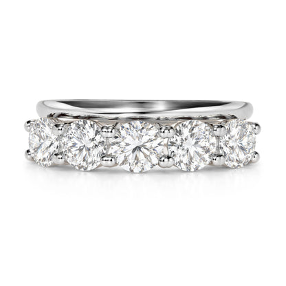 14K 2.00cttw Round VS White Diamond Stacked Band Ring