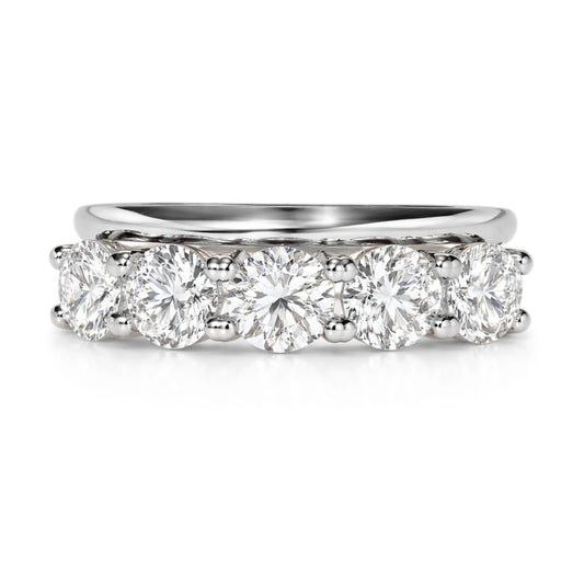 14K 2.00cttw Round VS White Diamond Stacked Band Ring