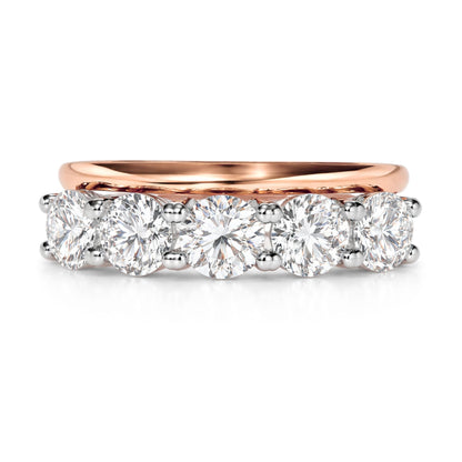 14K 2.00cttw Round VS White Diamond Stacked Band Ring