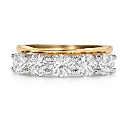 14K 2.00cttw Round VS White Diamond Stacked Band Ring