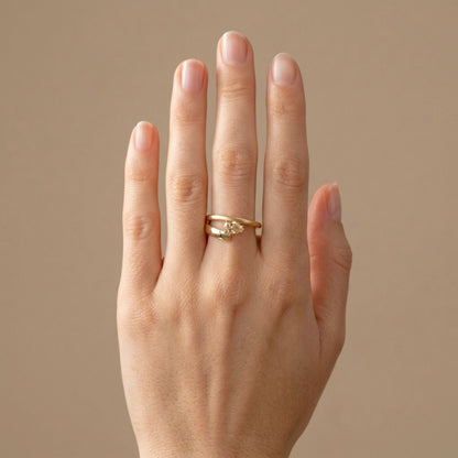 14K 0.32cttw Pear Shape VS Yellow Diamond Ring