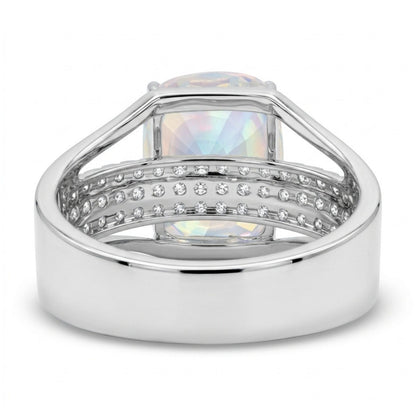 14K 8.55ct Cushion Moonstone 0.76cttw VS White Diamonds Ring