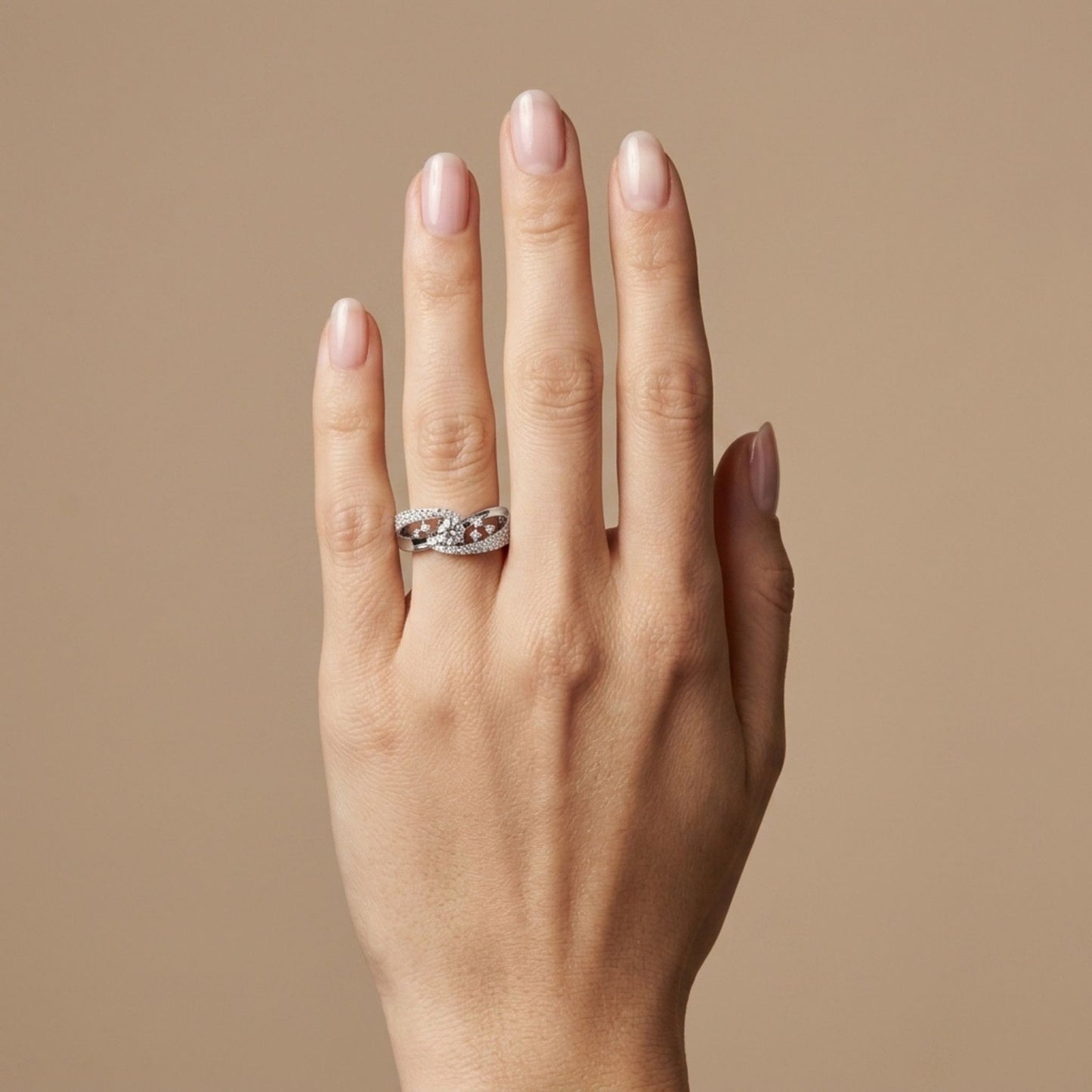 Platinum 0.54cttw Round White Diamonds Ring