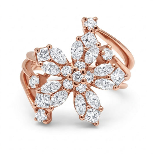 18K 0.92cttw Fancy Cut White Diamond Ring