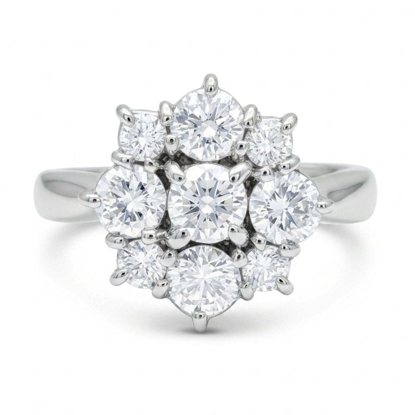 Platinum 0.87cttw Round White Diamond Ring