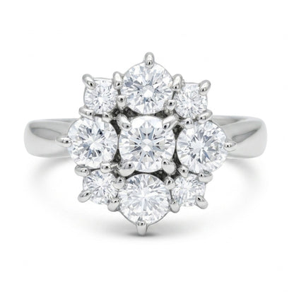 Platinum 0.87cttw Round White Diamond Ring