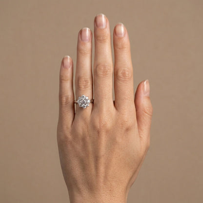 Platinum 0.87cttw Round White Diamond Ring