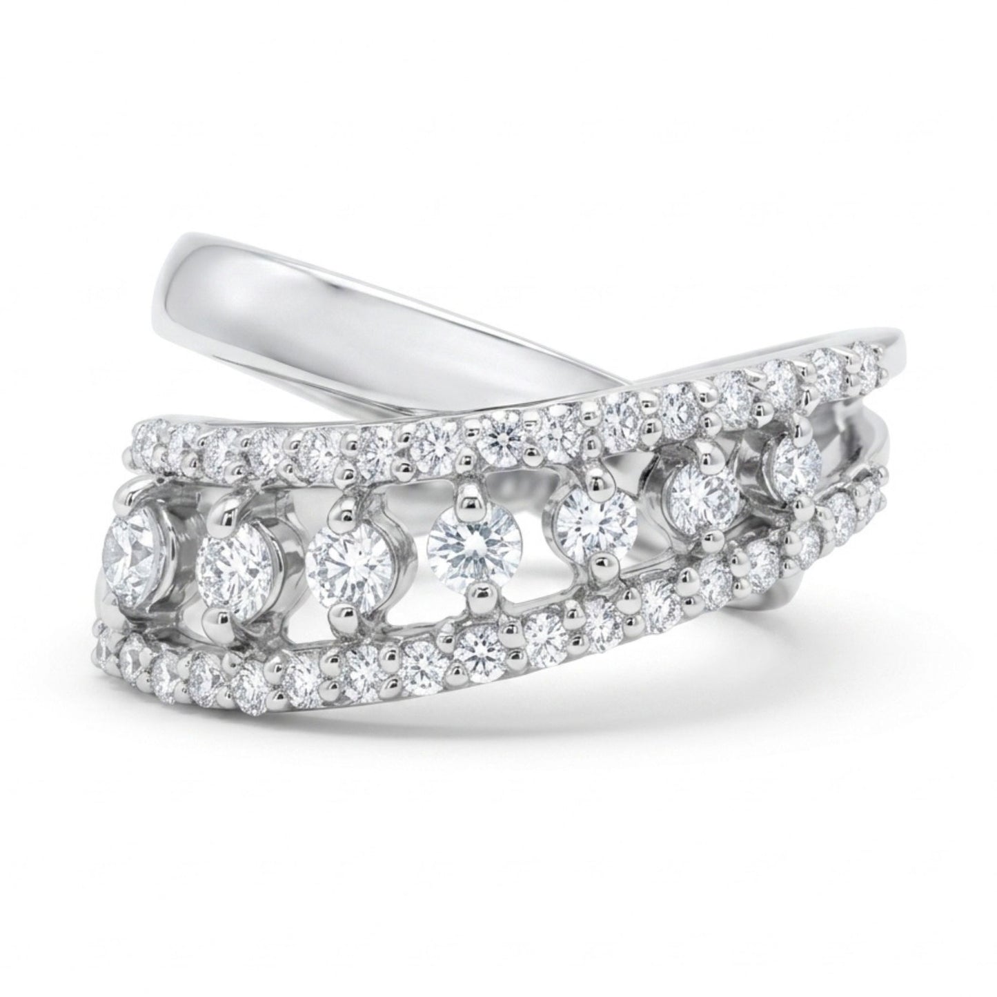 Platinum 0.60cttw Round White Diamond Ring