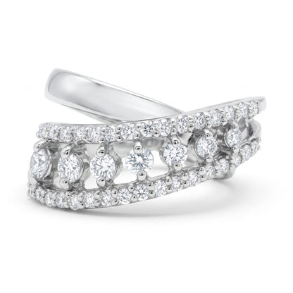 Platinum 0.60cttw Round White Diamond Ring