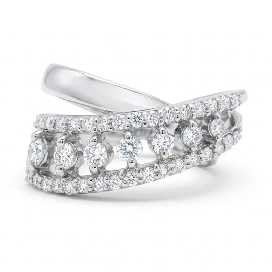 Platinum 0.60cttw Round White Diamond Ring