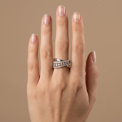 Platinum 0.60cttw Round White Diamond Ring
