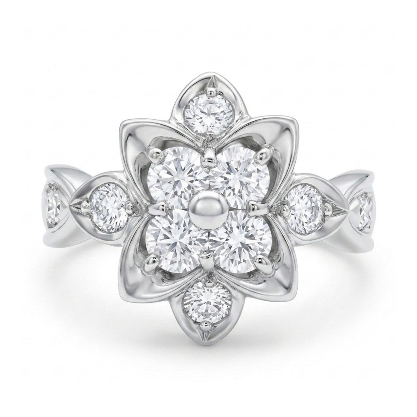 Platinum 0.70cttw Round White Diamond Ring