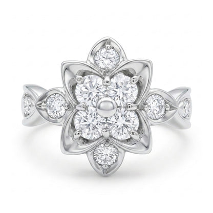 Platinum 0.70cttw Round White Diamond Ring