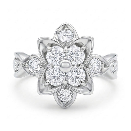 Platinum 0.70cttw Round White Diamond Ring