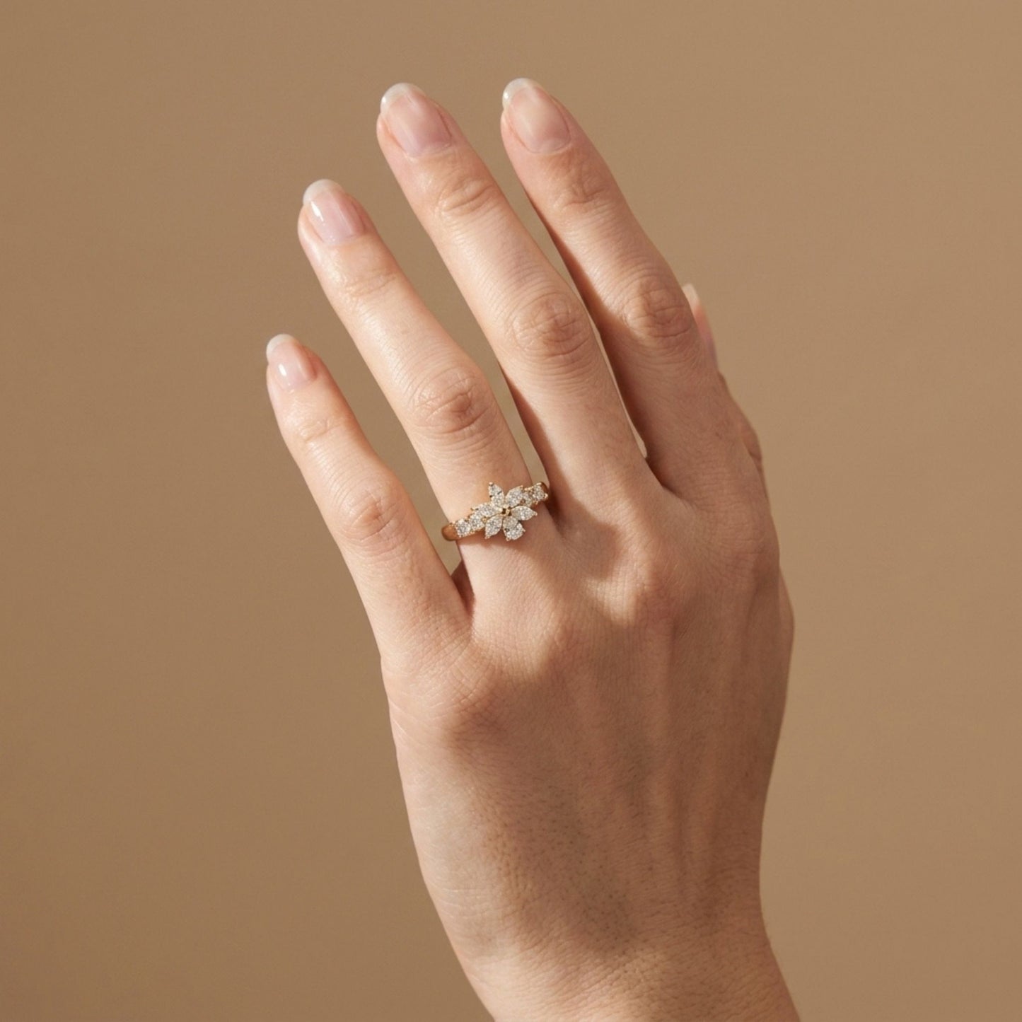 18K 1.01cttw Marquise, Pear Shape, and Round White Diamond Ring