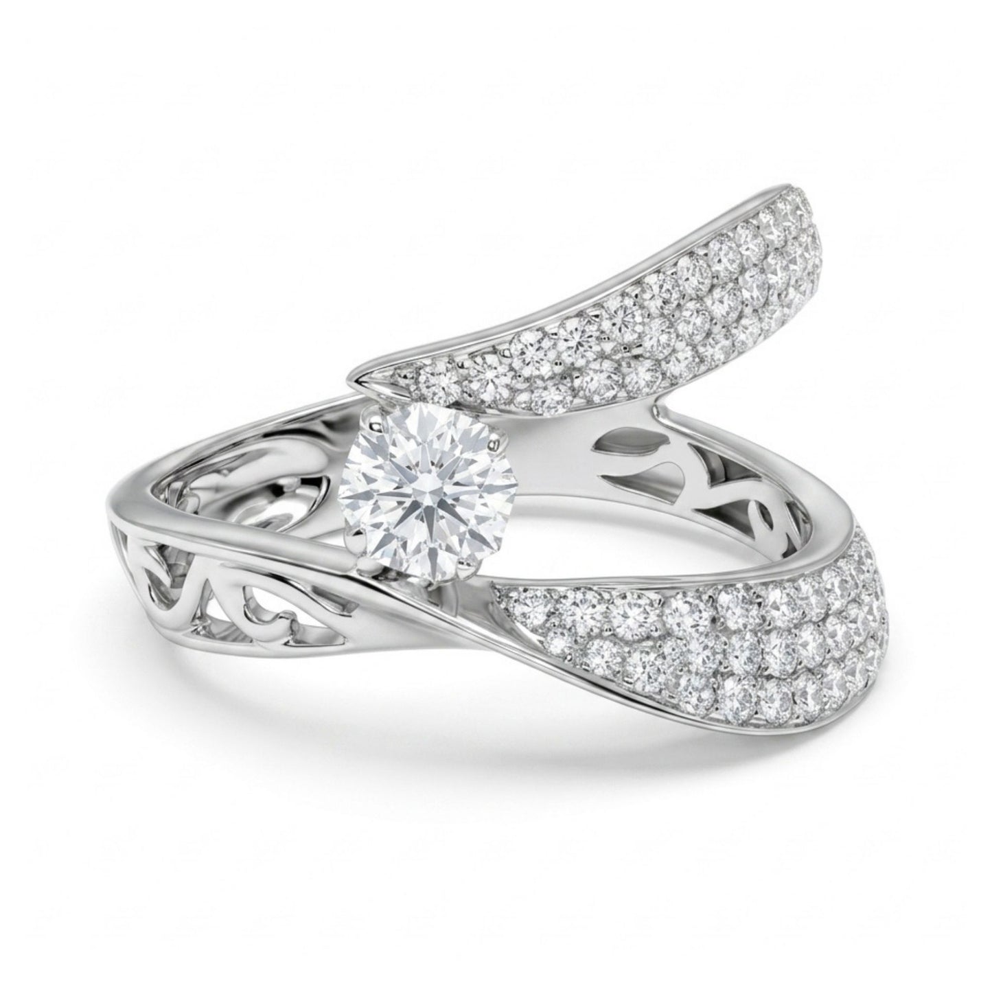 18K 0.31ct Round White Diamond 0.55cttw White Diamonds Ring