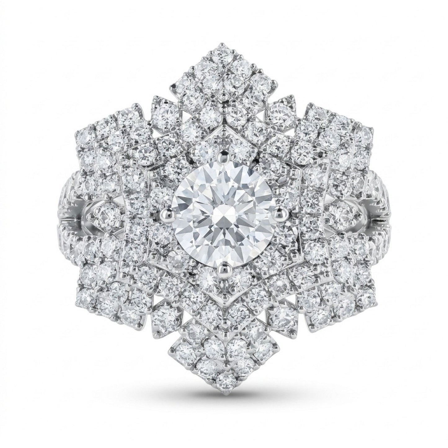 Platinum 0.54cttw Round White Diamond 1.00cttw White Diamonds Ring