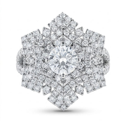 Platinum 0.54cttw Round White Diamond 1.00cttw White Diamonds Ring