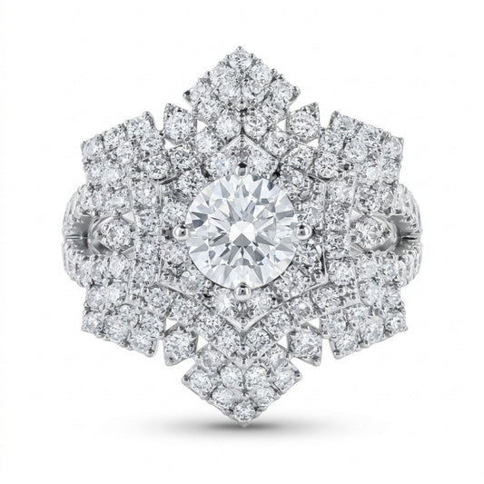 Platinum 0.54cttw Round White Diamond 1.00cttw White Diamonds Ring