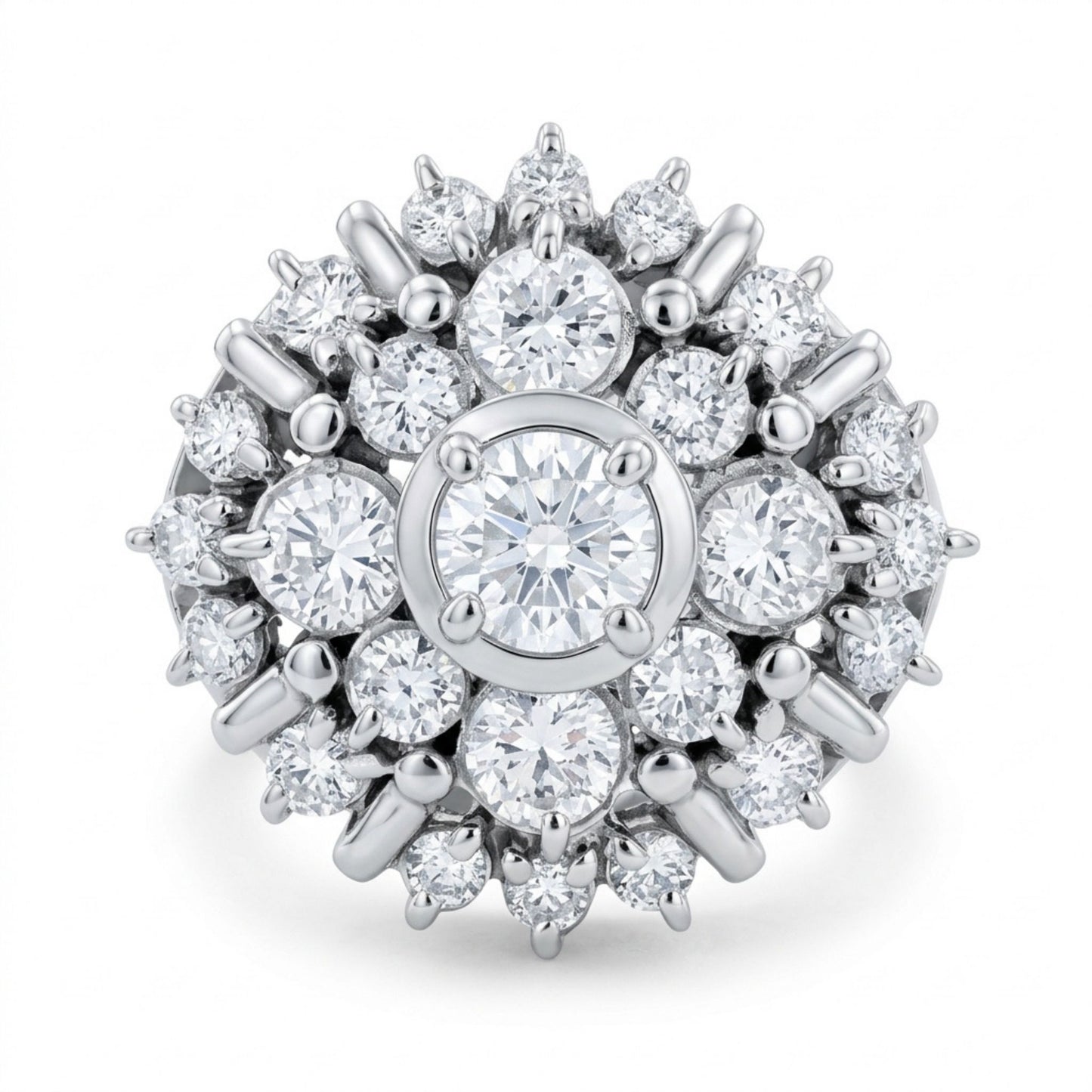 Platinum 2.00cttw Round White Diamond Ring