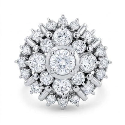 Platinum 2.00cttw Round White Diamond Ring