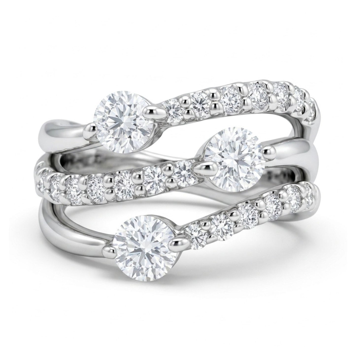 Platinum 1.00cttw Round White Diamond Ring