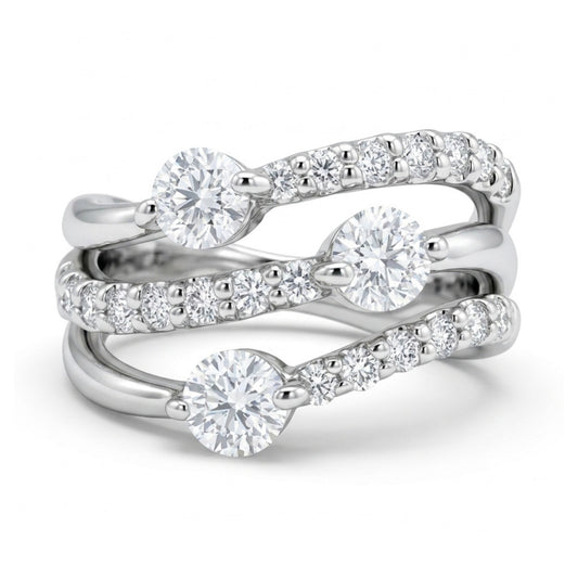 Platinum 1.00cttw Round White Diamond Ring