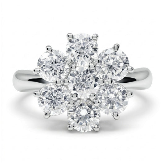 Platinum 1.50cttw Round White Diamond Ring