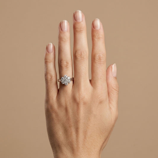 Platinum 1.50cttw Round White Diamond Ring