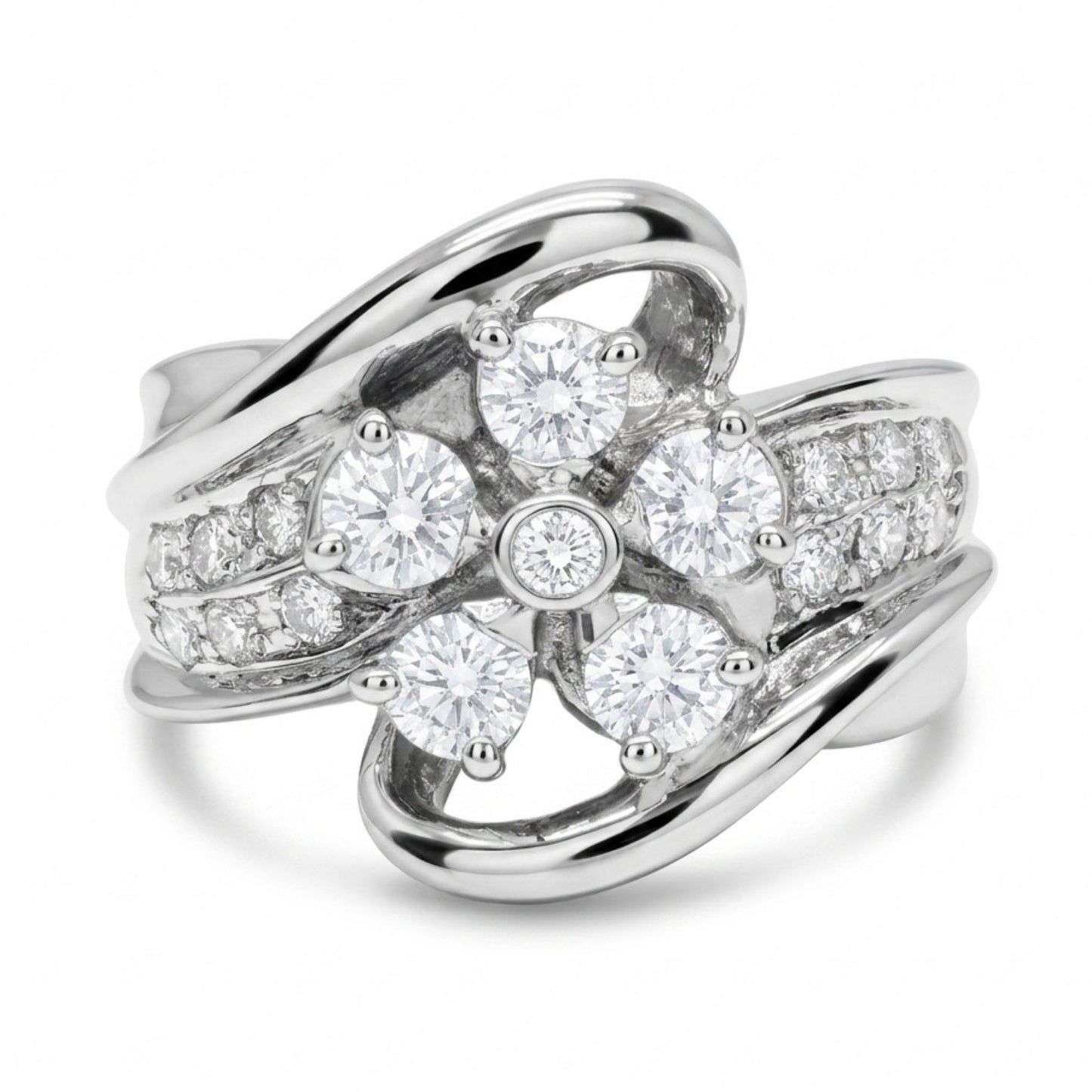 Platinum 0.70cttw Round White Diamond Ring