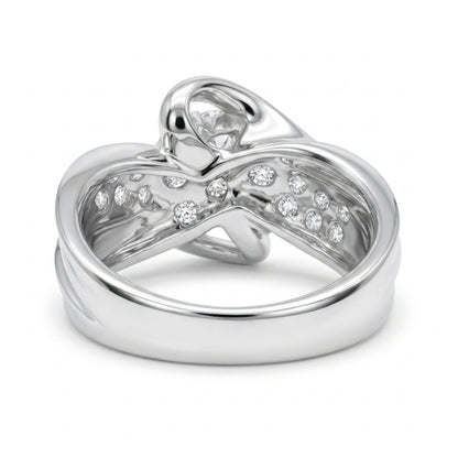 Platinum 0.70cttw Round White Diamond Ring